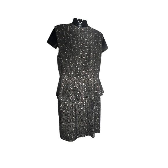 Diane von Furstenberg Black Delian Pebble Lace Peplum Dress Size 10 Part time - Picture 2 of 14